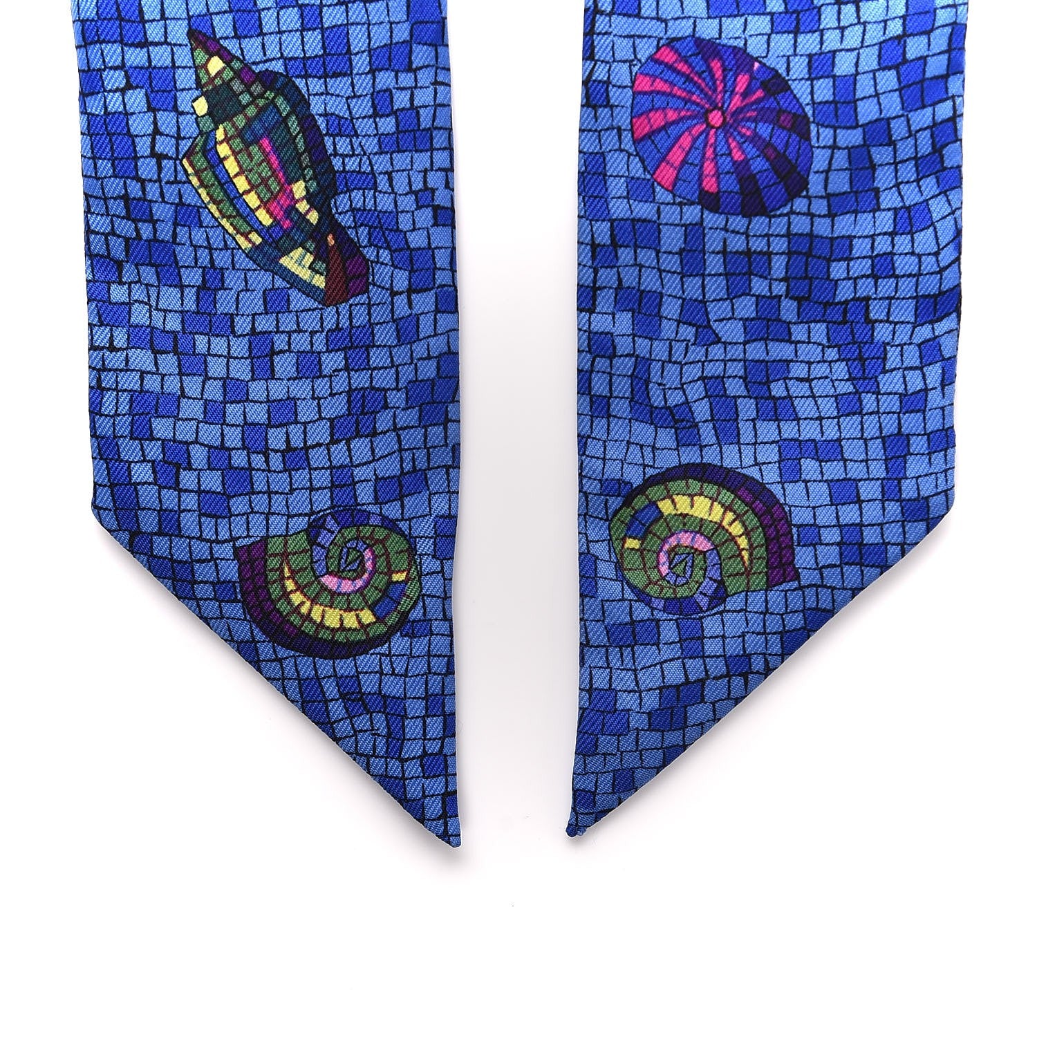 Hermes Silk Sea Shells Mosaic Twilly 5 of 5