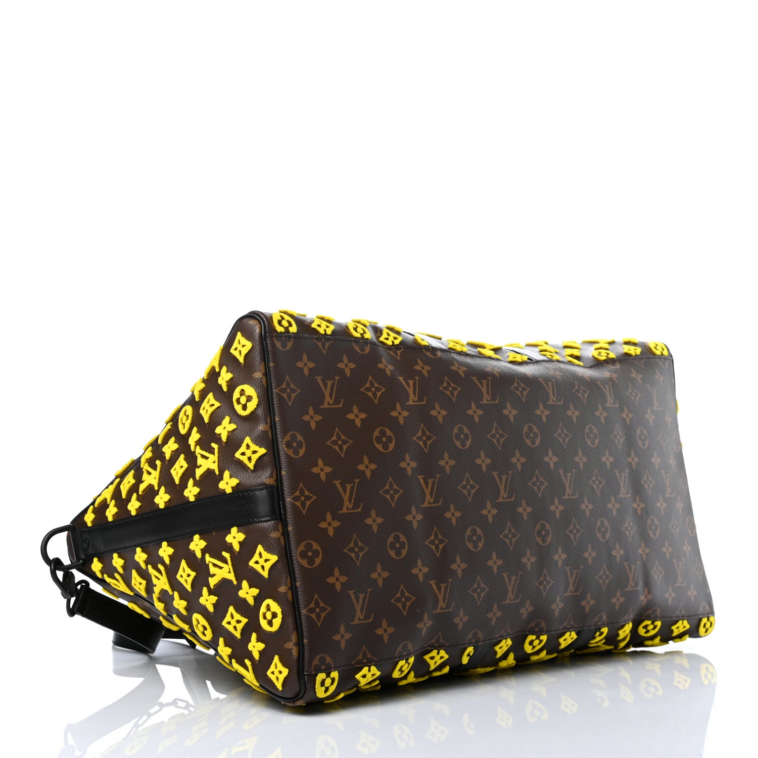 Louis Vuitton Monogram Tuffetage Keepall Triangle Bandouliere 50 Jaune 3 of 9