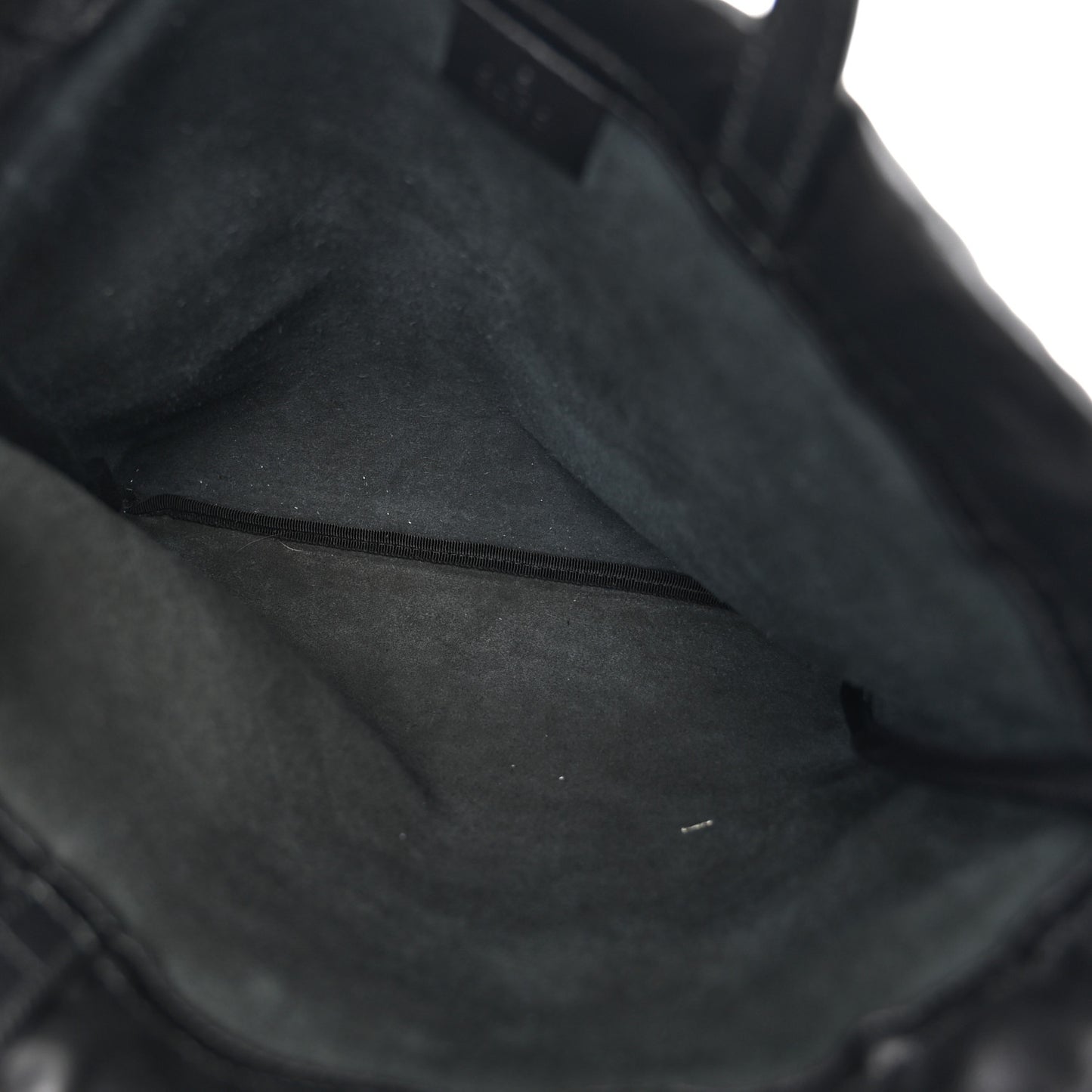 Calfskin Logo Drawstring Backpack Black