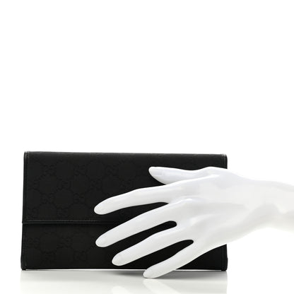 Gucci Monogram Nylon Continental Wallet Black 2 of 10