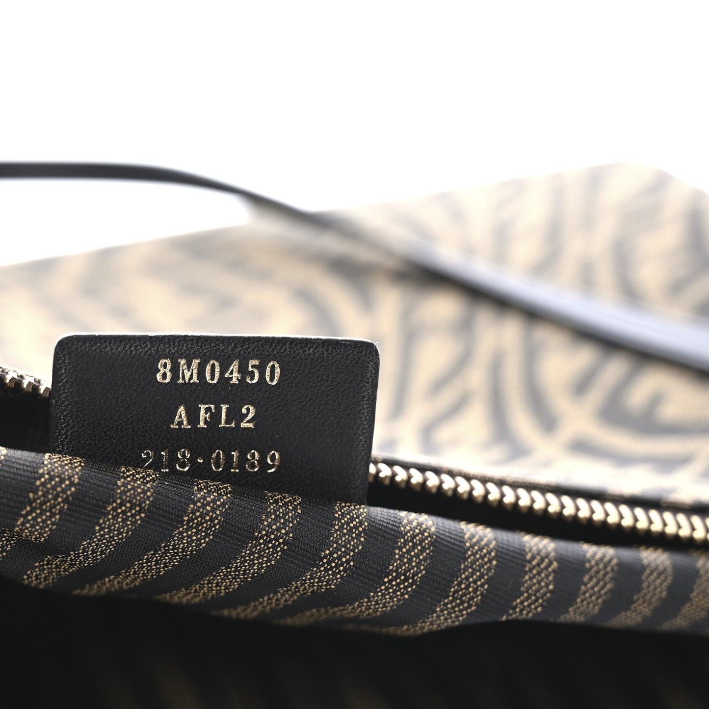 X SARAH COLEMAN Fabric Jacquard FF Vertigo Pochette Tobacco Moro Black