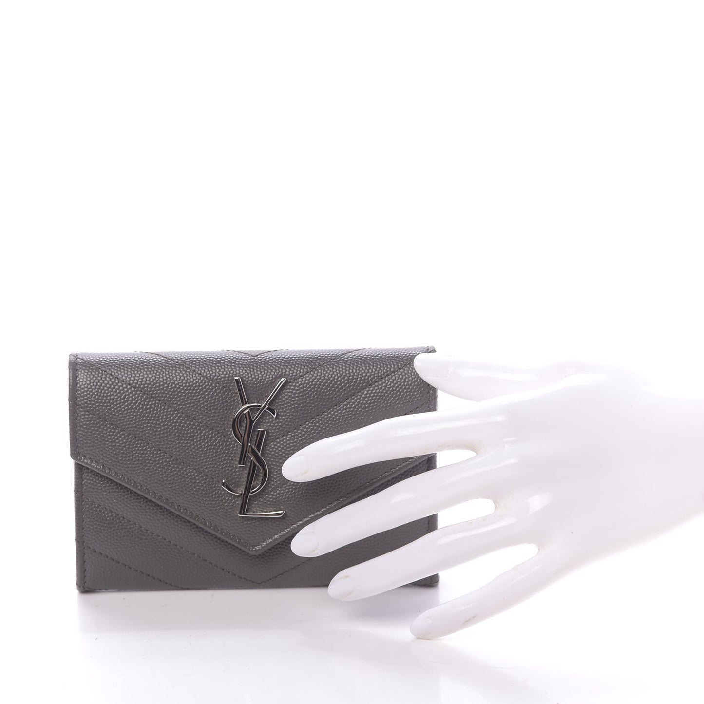 Grain De Poudre Matelasse Chevron Small Monogram Envelope Wallet Earth