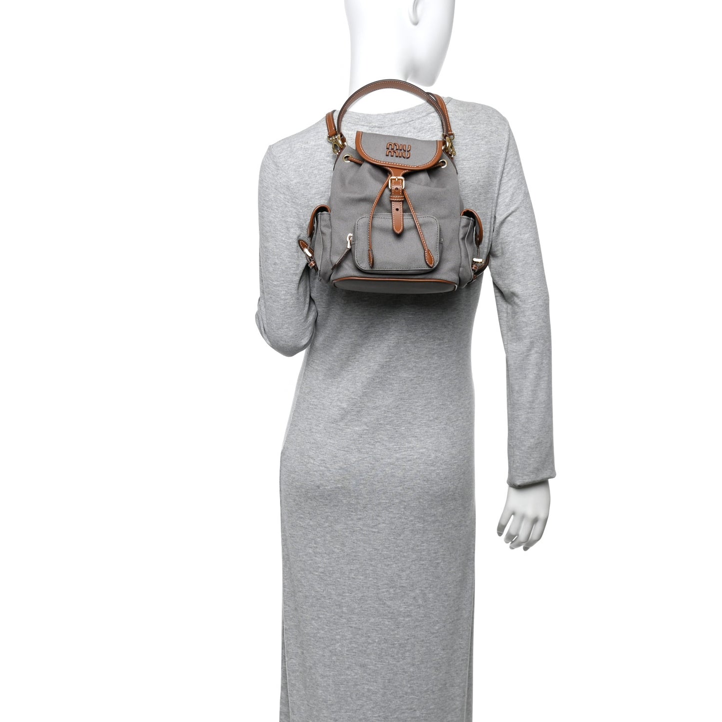Canapa Soft Calfskin Mini Backpack Aluminum Brandy