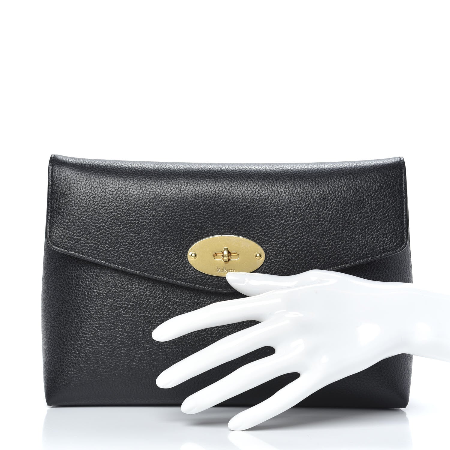 Mulberry Classic Grain Calfskin Large Darley Cosmetic Pouch Black 2 of 8