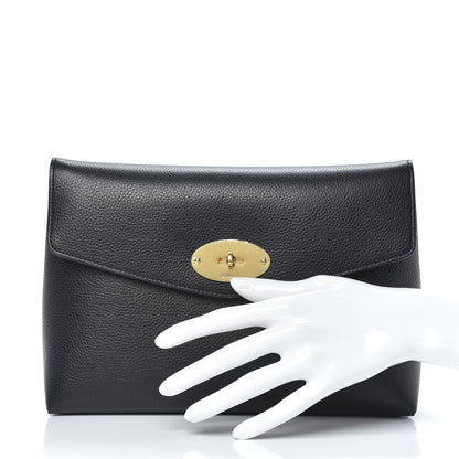 Mulberry Classic Grain Calfskin Large Darley Cosmetic Pouch Black 2 of 8