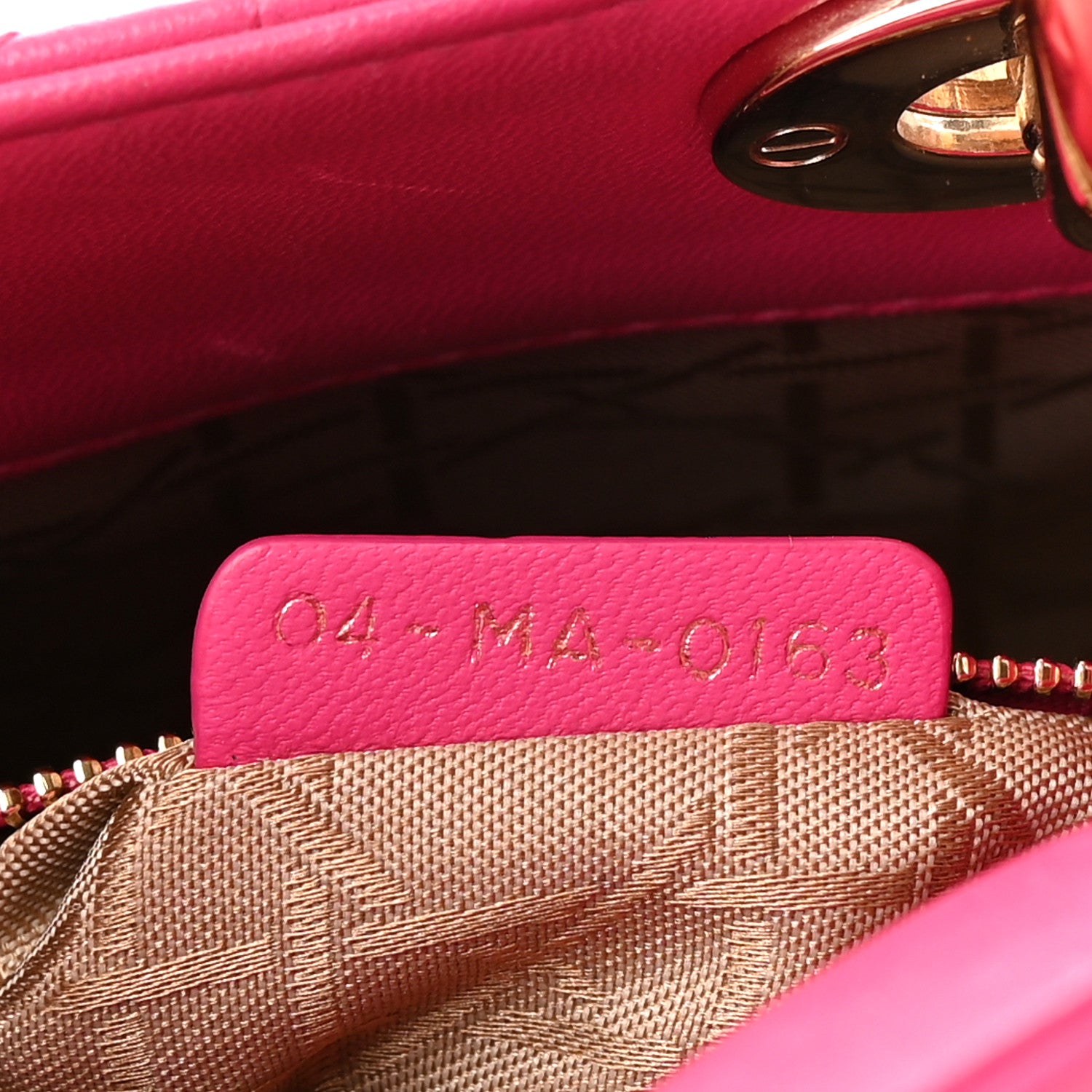 Christian Dior Lambskin Cannage Mini Lady Dior Fuchsia 7 of 12