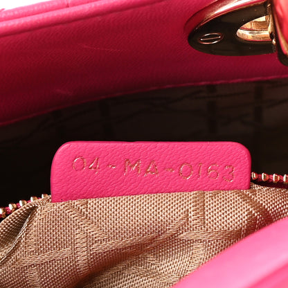 Christian Dior Lambskin Cannage Mini Lady Dior Fuchsia 7 of 12