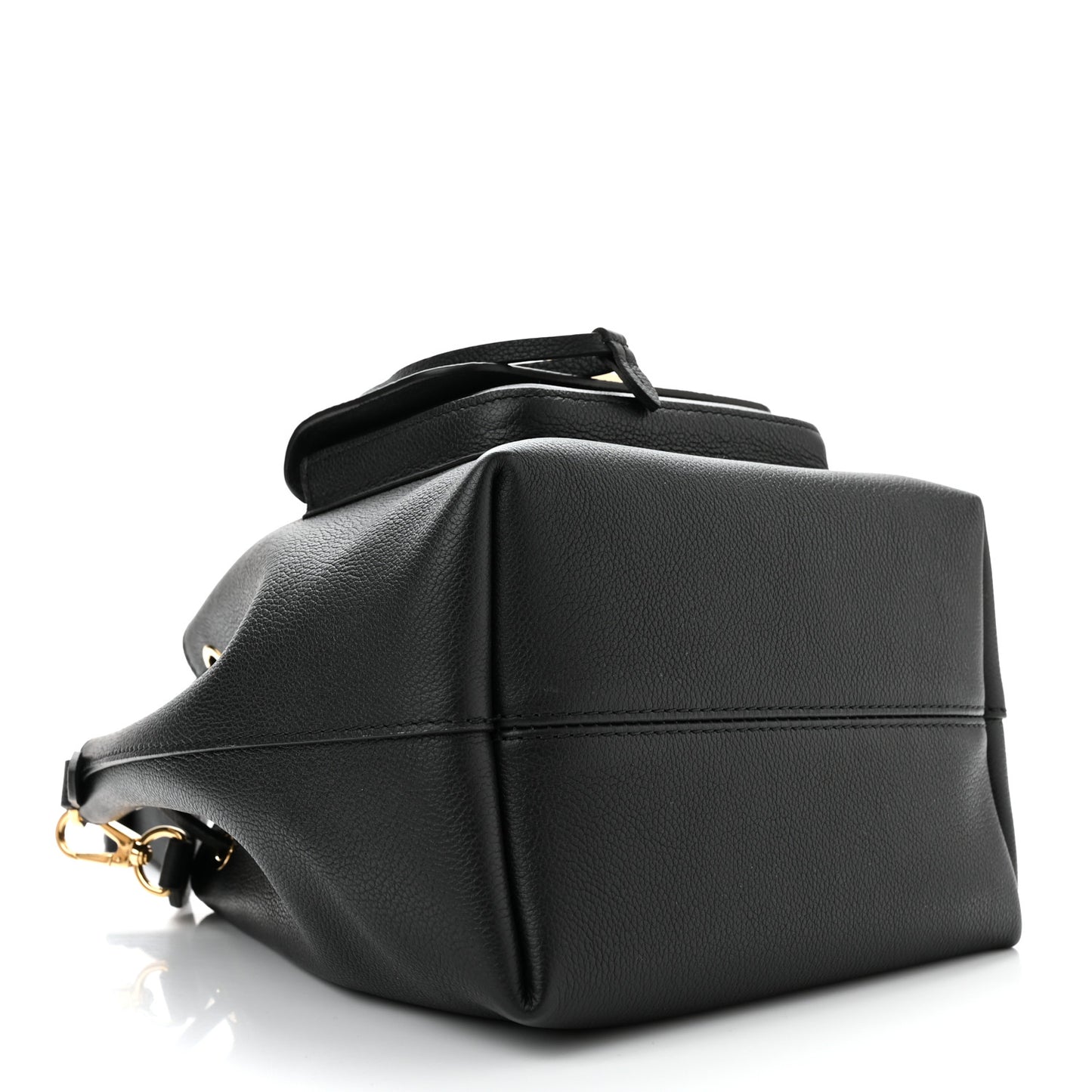 Calfskin Lockme Bucket MM Black