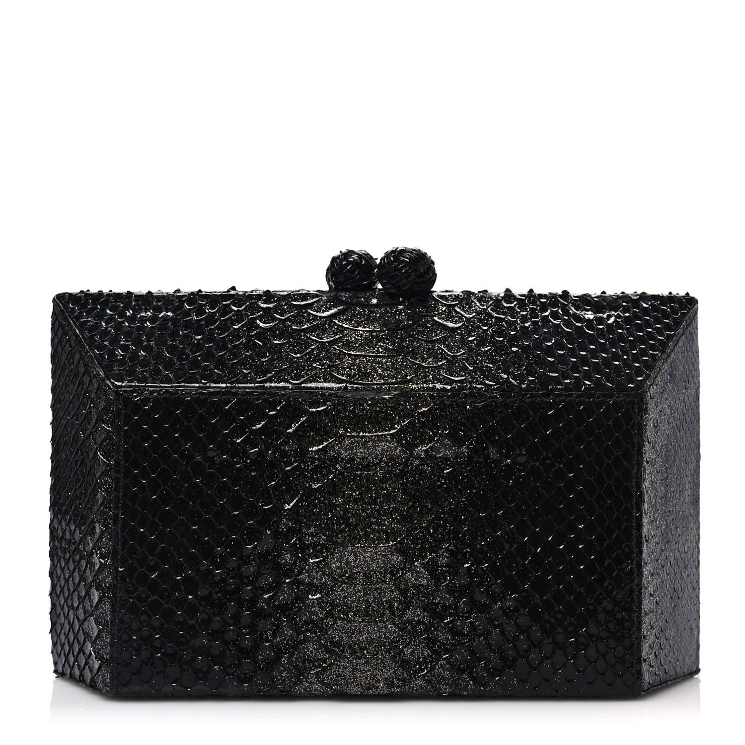 Nancy Gonzalez Snakeskin Box Clutch Black 1 of 9