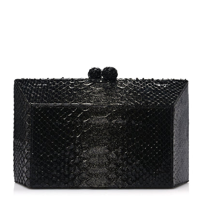 Nancy Gonzalez Snakeskin Box Clutch Black 1 of 9