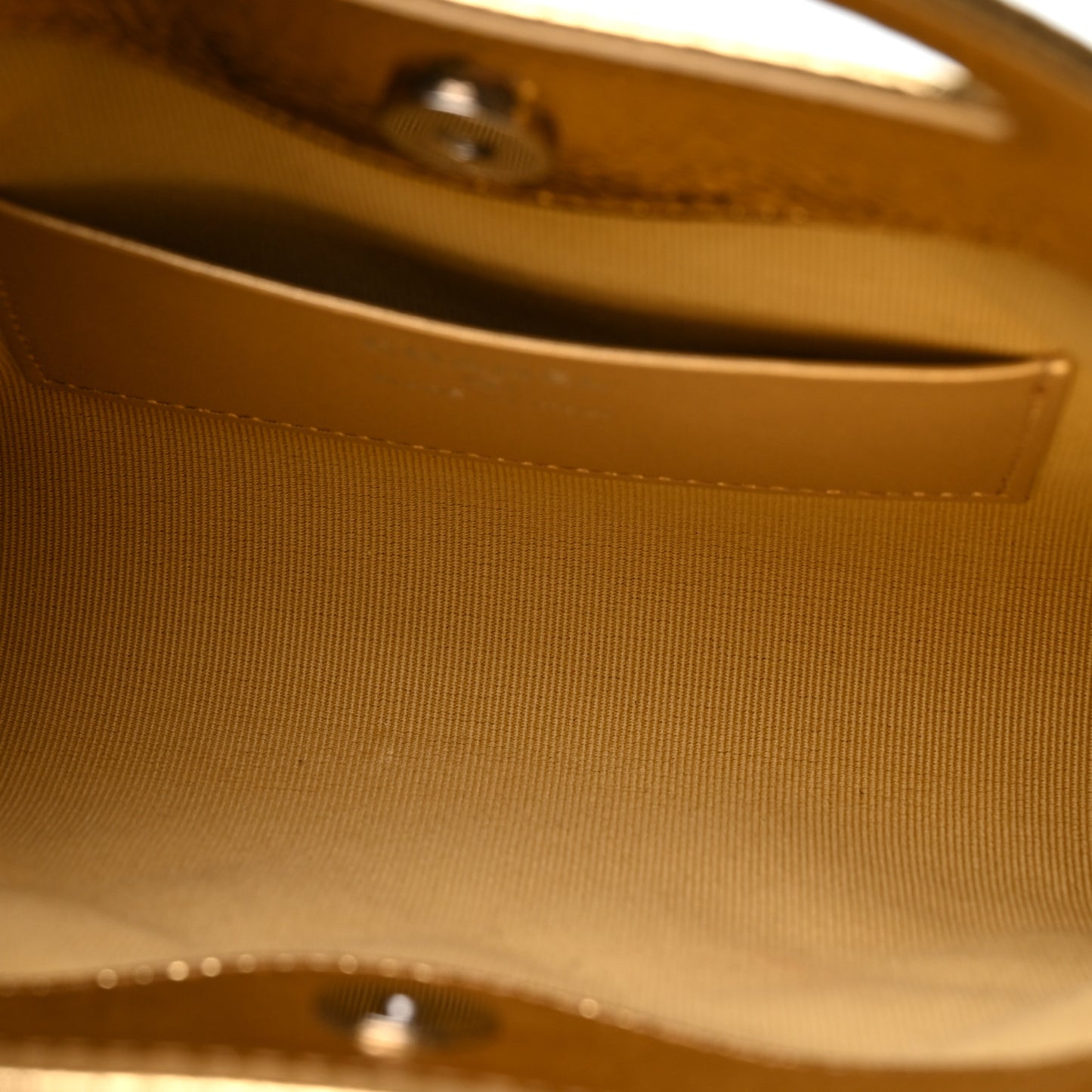 Metallic Crumpled Calfskin Quilted Nano 31 Shopping Bag Gold