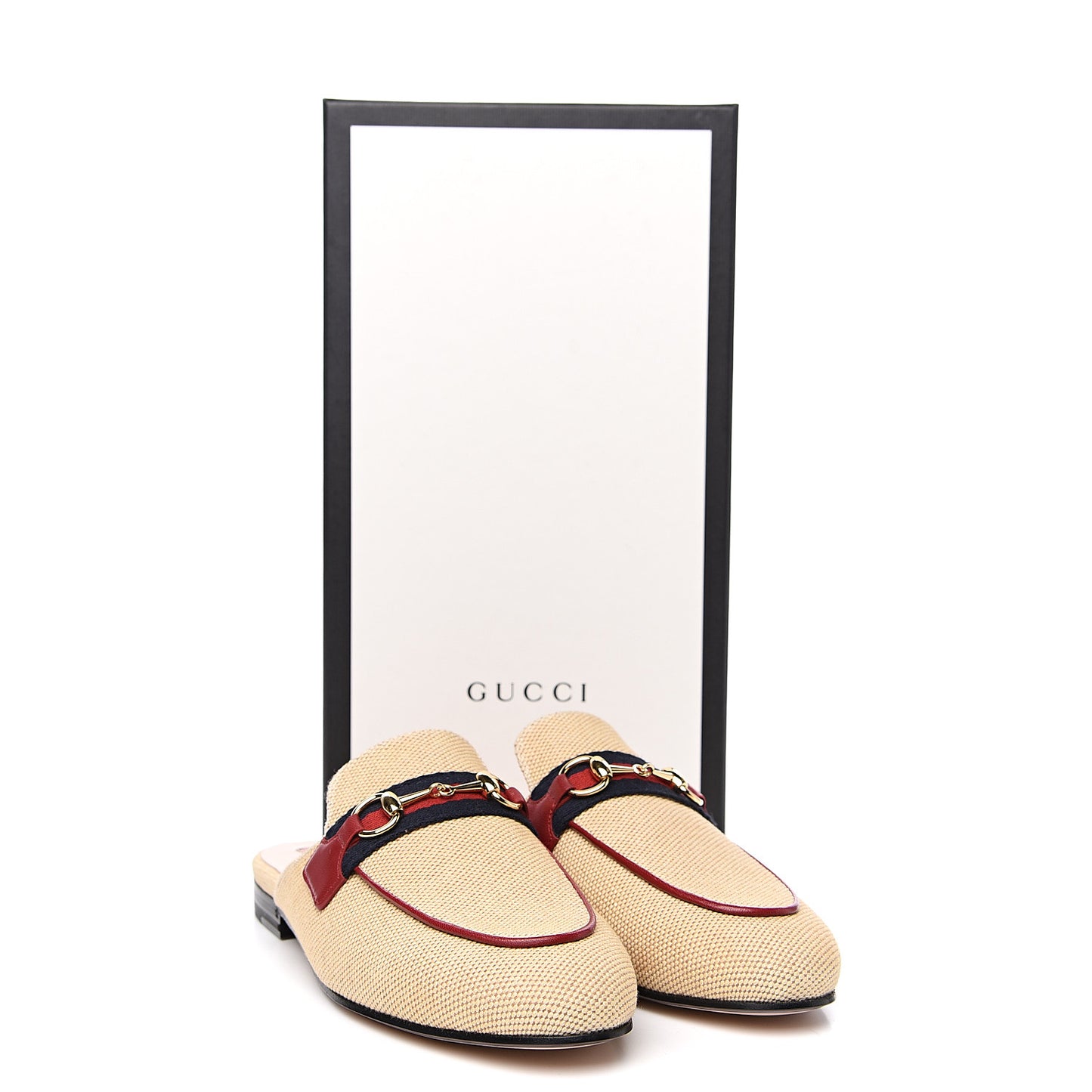 Canvas Vintage Charlotte Web Princetown Slippers 36.5 Sand Cuir