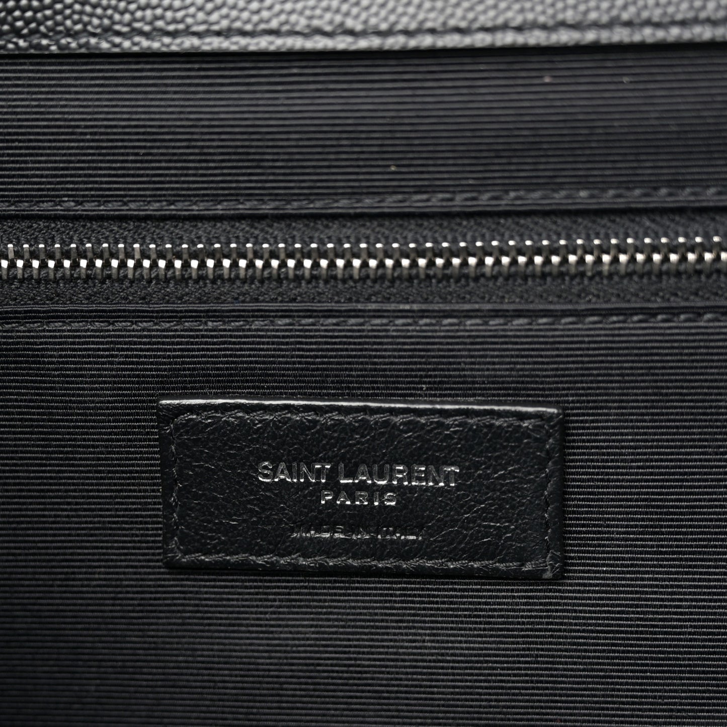 Grain De Poudre Textured Mixed Matelasse Large Triquilt Monogram Satchel Black