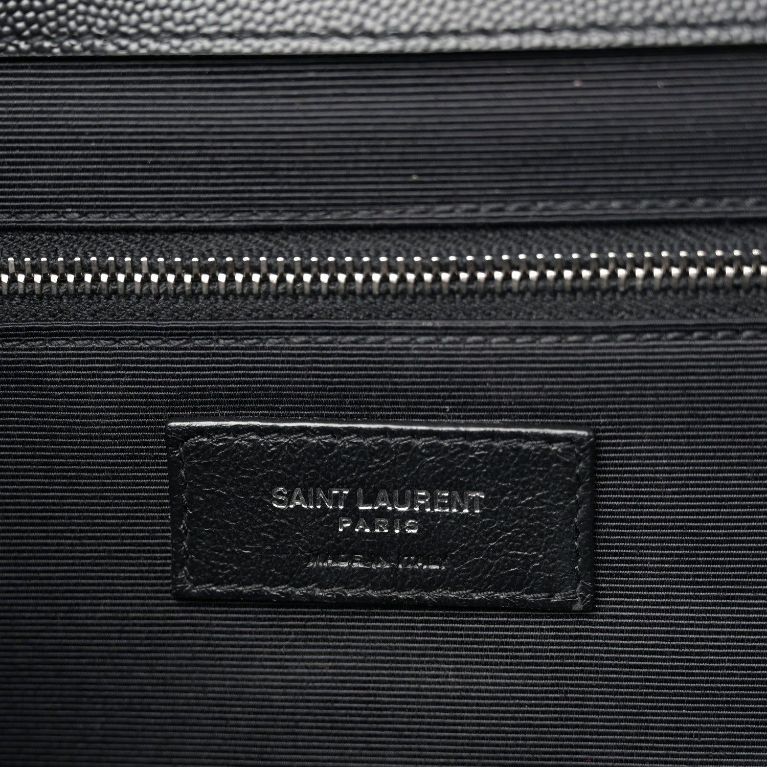 Saint Laurent Grain De Poudre Textured Mixed Matelasse Large Triquilt Monogram Satchel Black 6 of 10