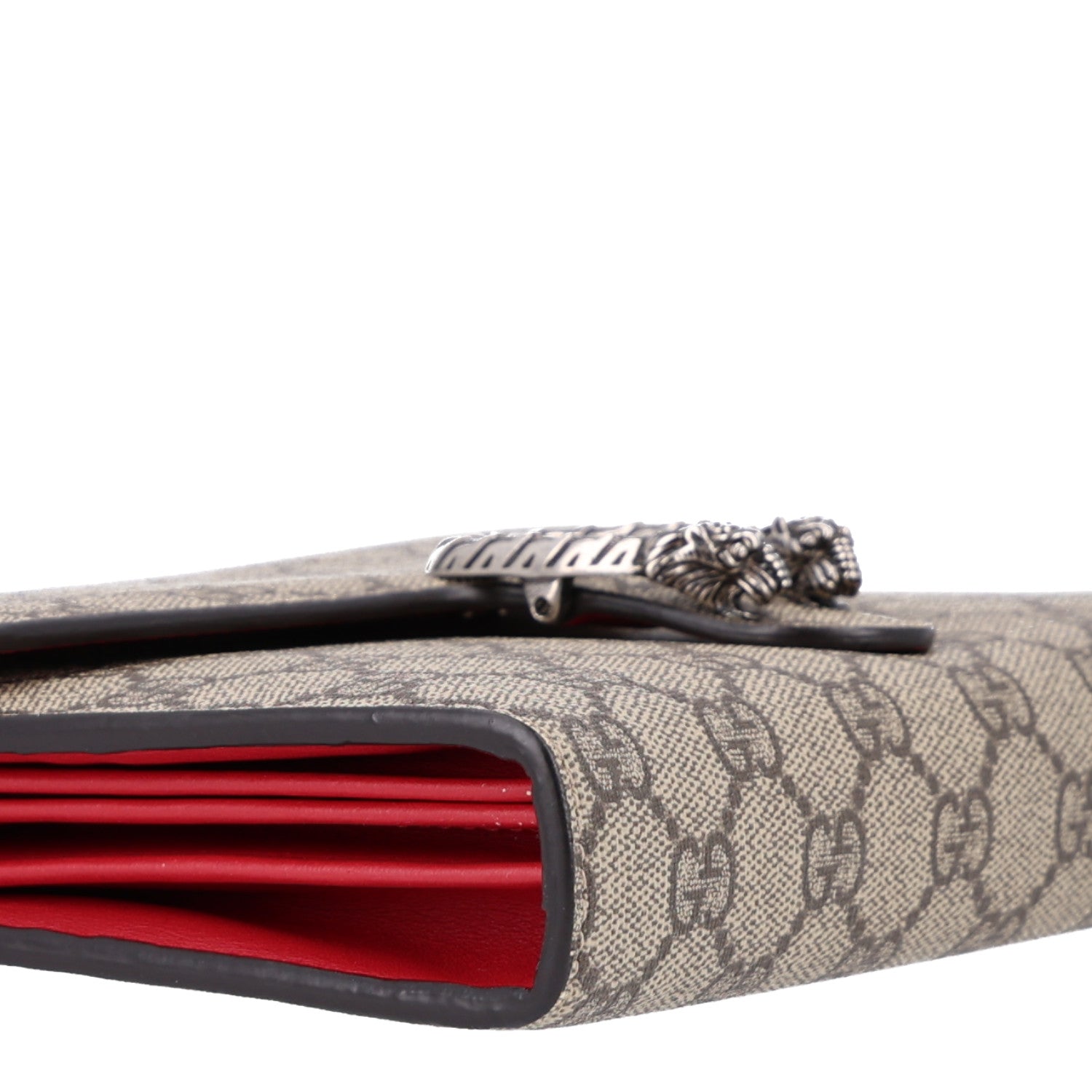 Gucci GG Supreme Monogram Mini Dionysus Chain Wallet Beige Vulcanic Red 9 of 10