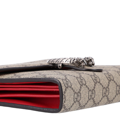 Gucci GG Supreme Monogram Mini Dionysus Chain Wallet Beige Vulcanic Red 9 of 10