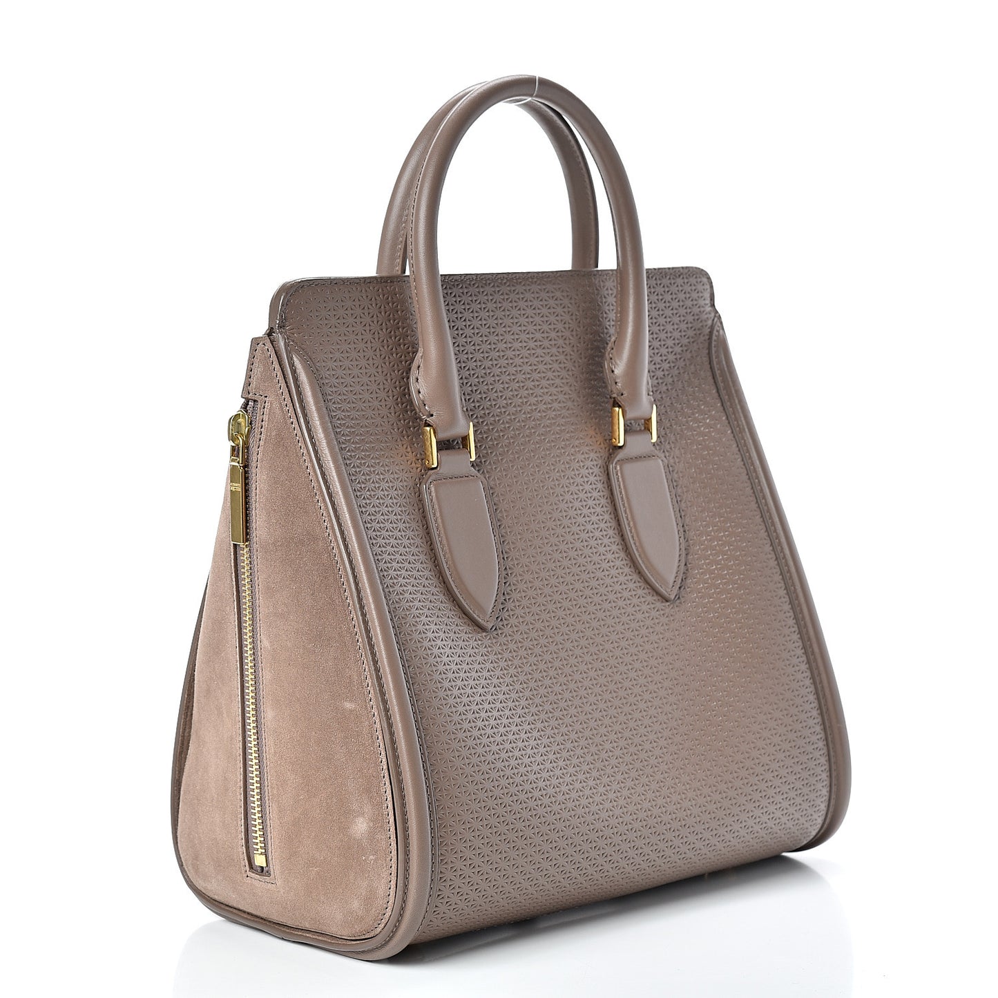 Calfskin Embossed Suede Large Heroine Tan