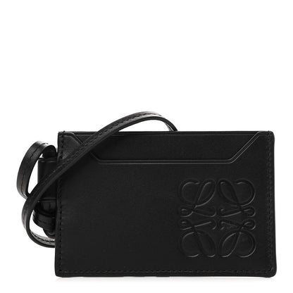 Loewe Calfskin Embossed Puzzle Crossbody Card Holder Black 1 of 7