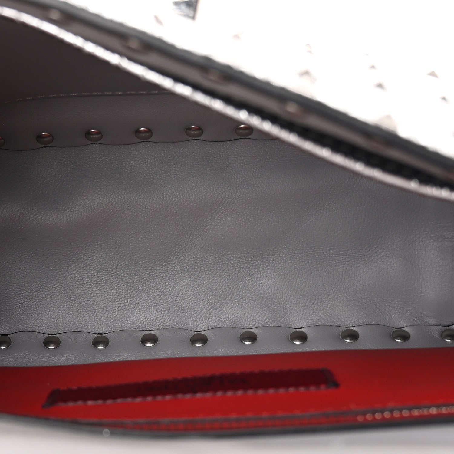 Valentino Garavani Metallic Craquele Nappa Medium Rockstud Spike Shoulder Bag Silver 5 of 13