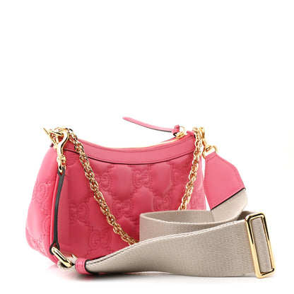 Gucci Calfskin GG Matelasse Chain Handbag Rhodamine Pink Natural 3 of 12