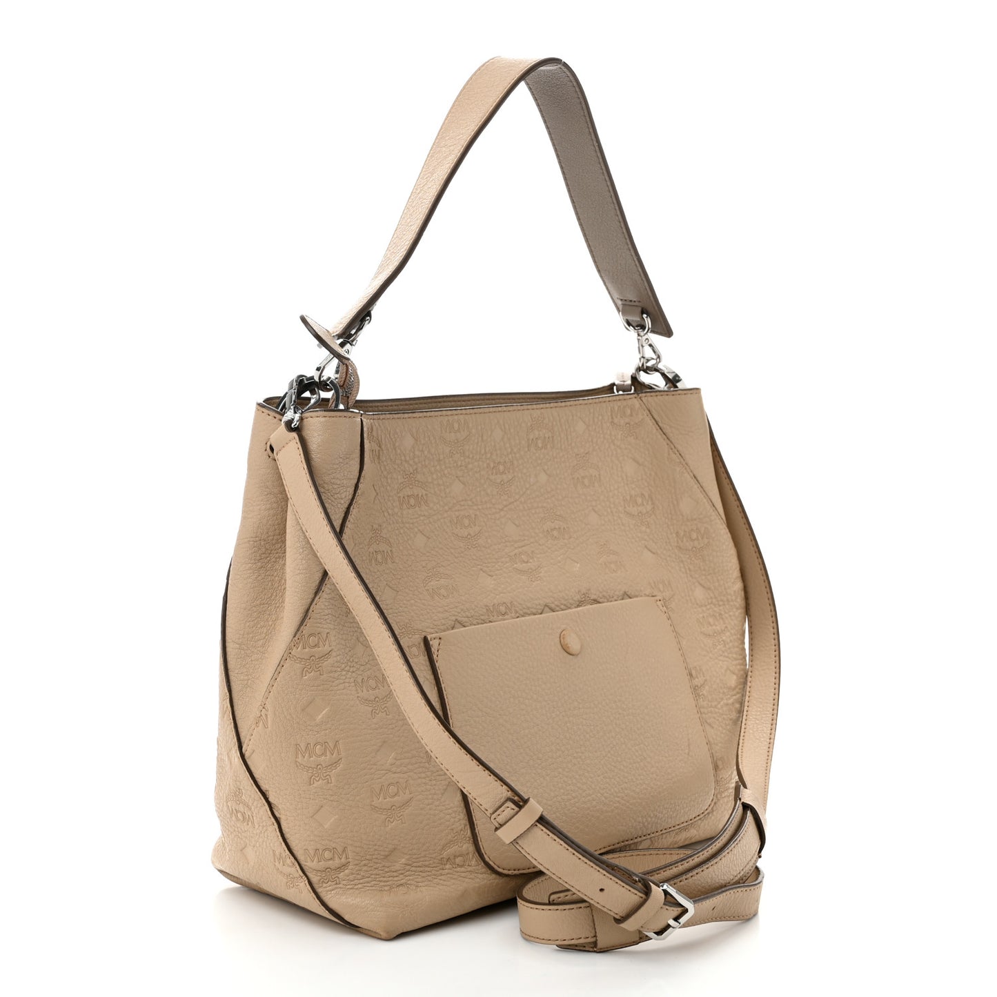 Calfskin Ottomar Monogram Klara Medium Hobo Beige