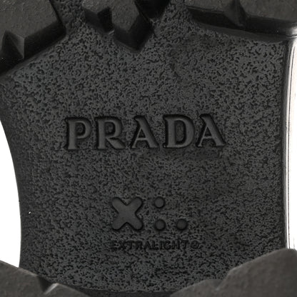 Prada Spazzolato Rois Nylon Metal Triangle Logo Monolith Pouch Pocket 55mm Boots 40 Black 6 of 16
