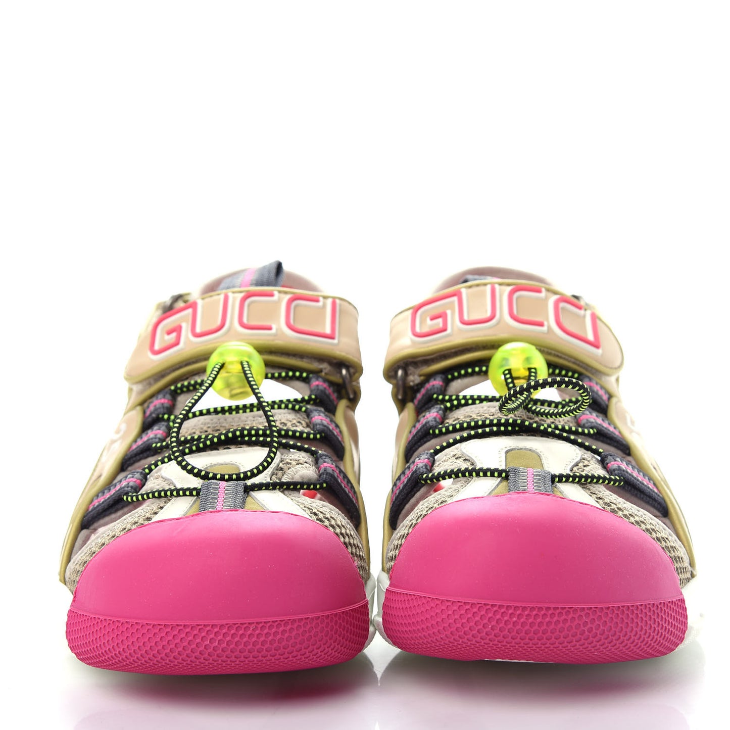 Mesh Fabric Tinsel Sport Sandals 38.5 Loess Sand Box Pink