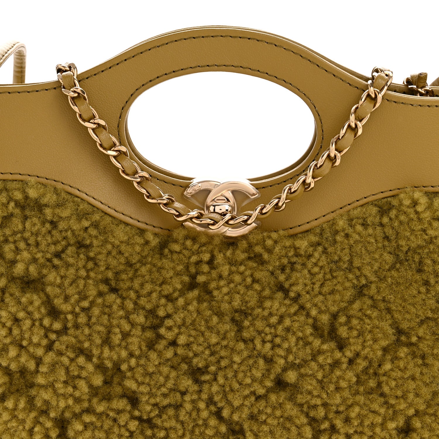 Chanel Calfskin Shearling Quilted Mini 31 Shopping Bag Green 8 of 10