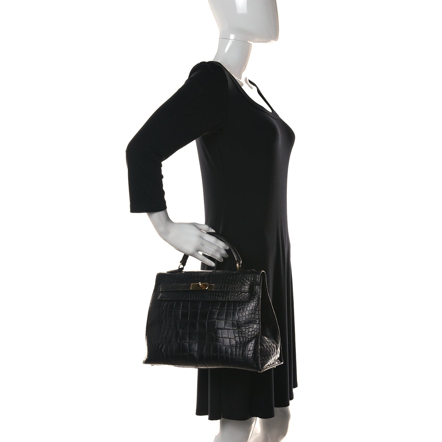 Matte Alligator Kelly Sellier 32 Black