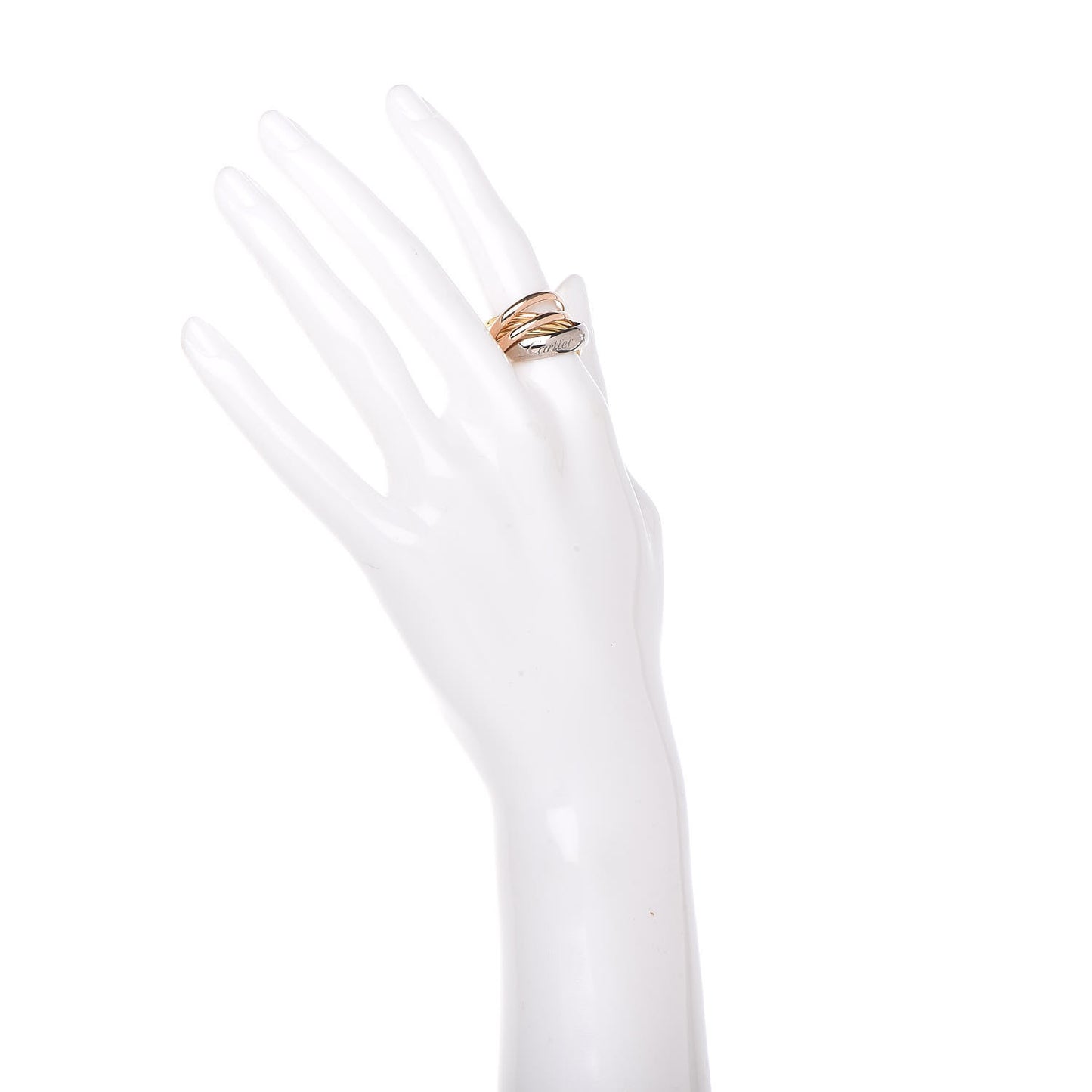 18K Pink Yellow White Gold Diamond Trinity 6 Band Ring 51 5.75