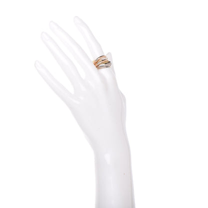 Cartier 18K Pink Yellow White Gold Diamond Trinity 6 Band Ring 51 5.75 2 of 5