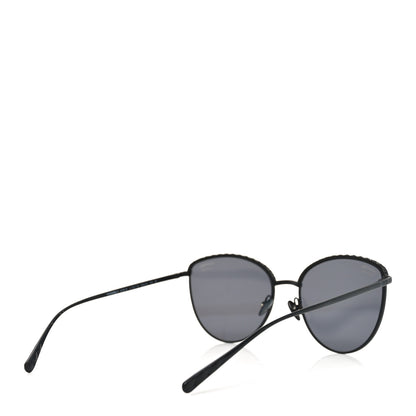 Chanel Metal Crystal Polarized Sunglasses 4258-B Black 3 of 8