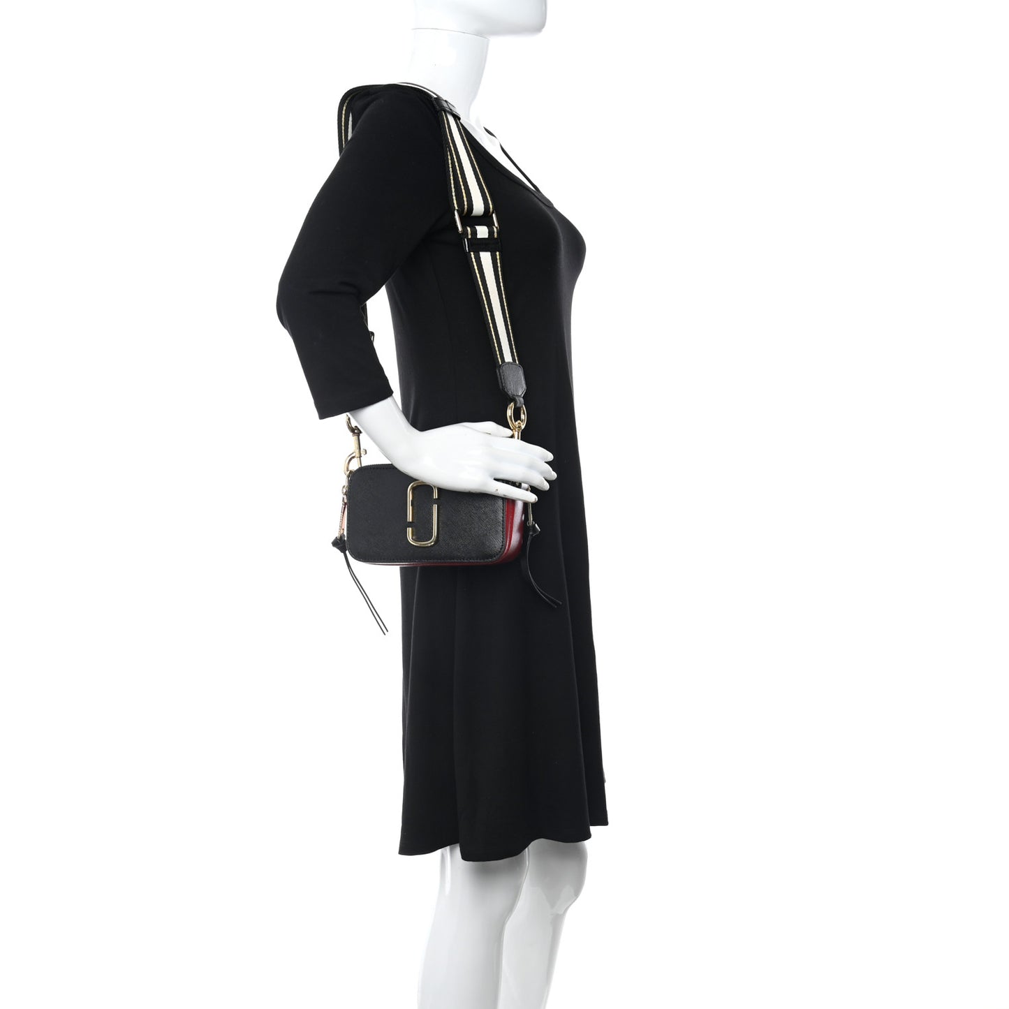 Saffiano Small Snapshot Camera Bag Black Multicolor