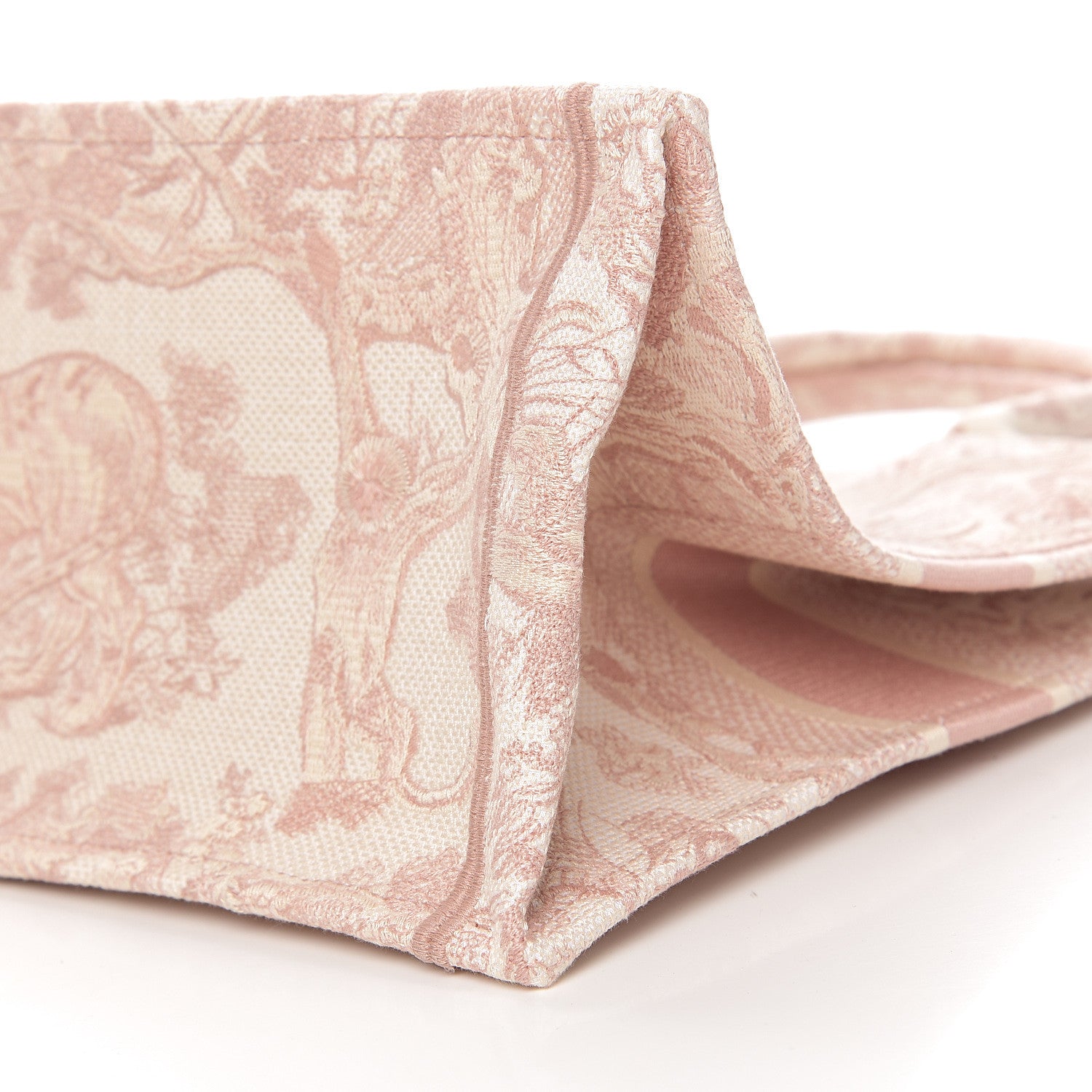 Christian Dior Canvas Embroidered Medium Dioriviera Toile De Jouy Book Tote Rose 8 of 9
