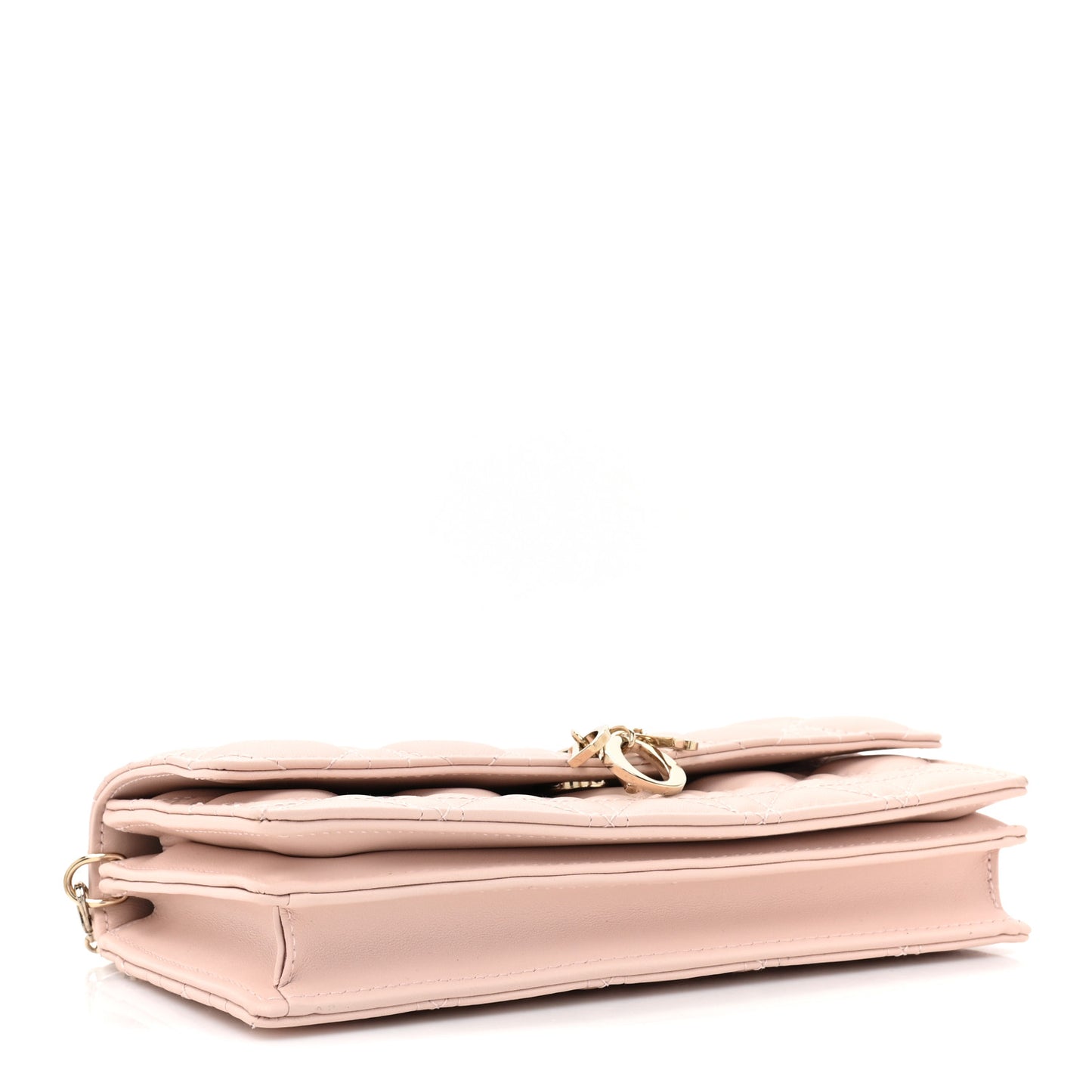 Lambskin Cannage Mini My Dior Top Handle Clutch Rose Poudre