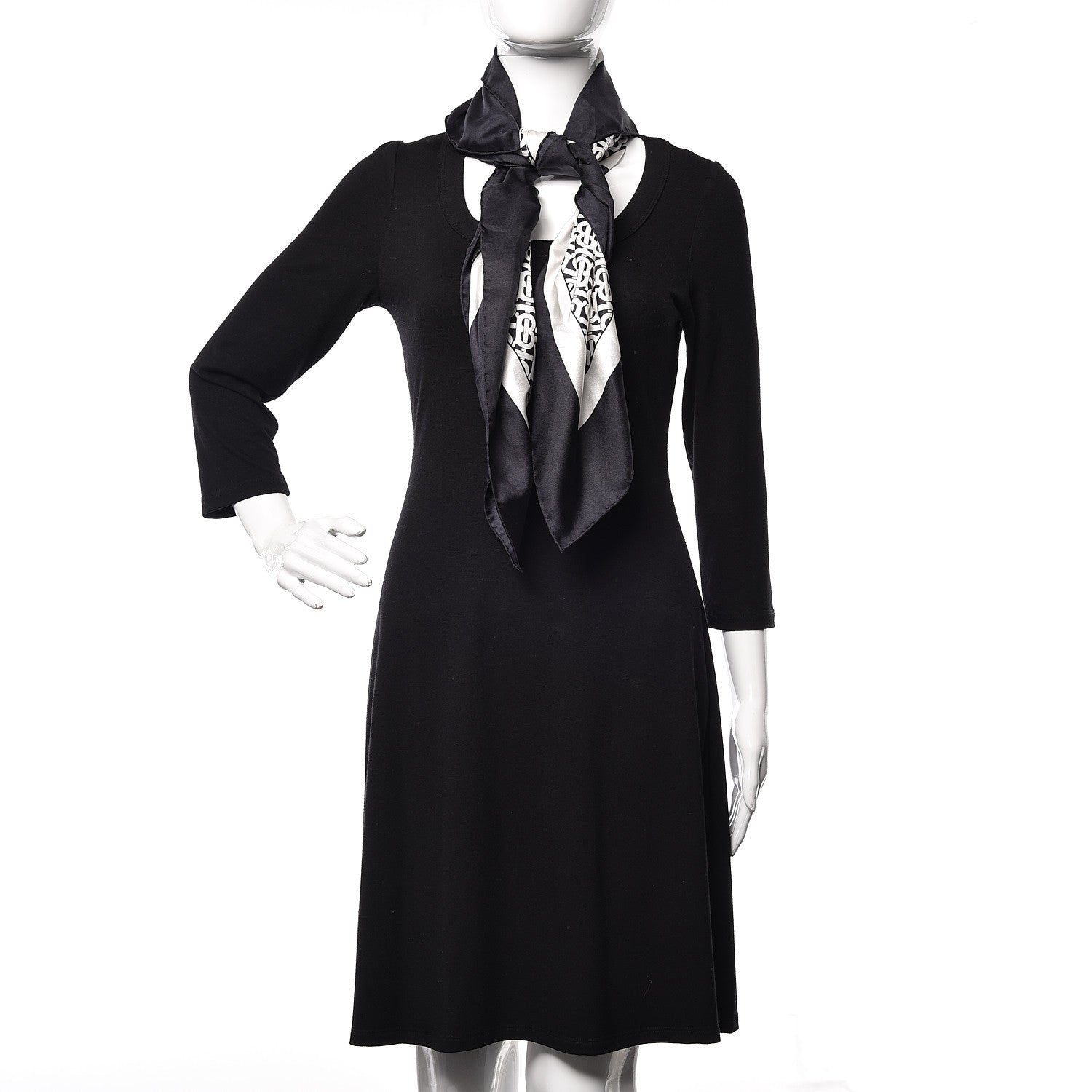 Burberry Silk Monogram Print Square Scarf Black Monochrome 2 of 6