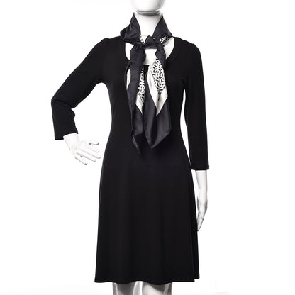 Burberry Silk Monogram Print Square Scarf Black Monochrome 2 of 6