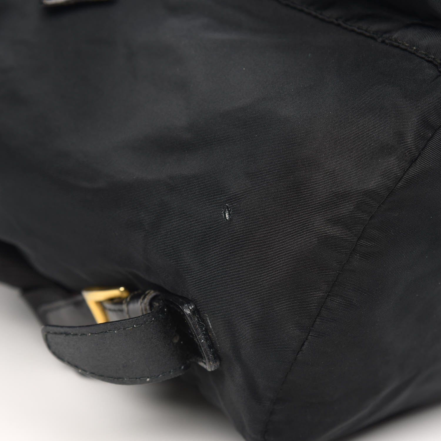 Prada Tessuto Nylon Crocodile Embossed Calfskin Cinch Backpack Black 6 of 11