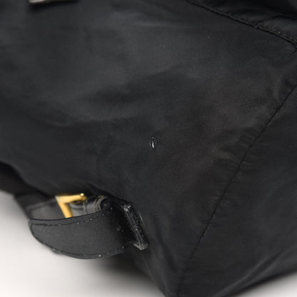Prada Tessuto Nylon Crocodile Embossed Calfskin Cinch Backpack Black 6 of 11