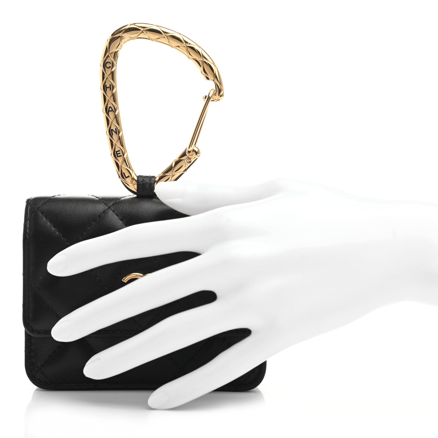 Chanel Lambskin Quilted CC Hook Card Holder Black 2 of 8