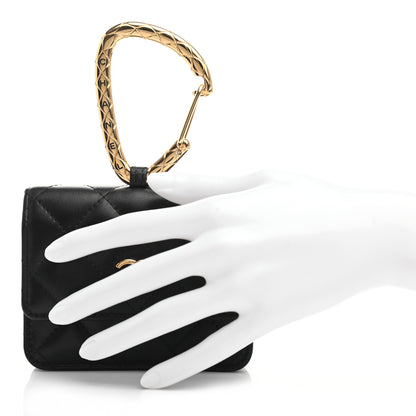 Chanel Lambskin Quilted CC Hook Card Holder Black 2 of 8