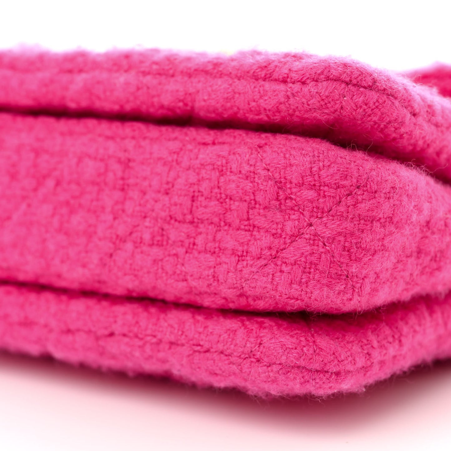 Cashmere Tweed Quilted Mini Bijoux Flap Fuchsia