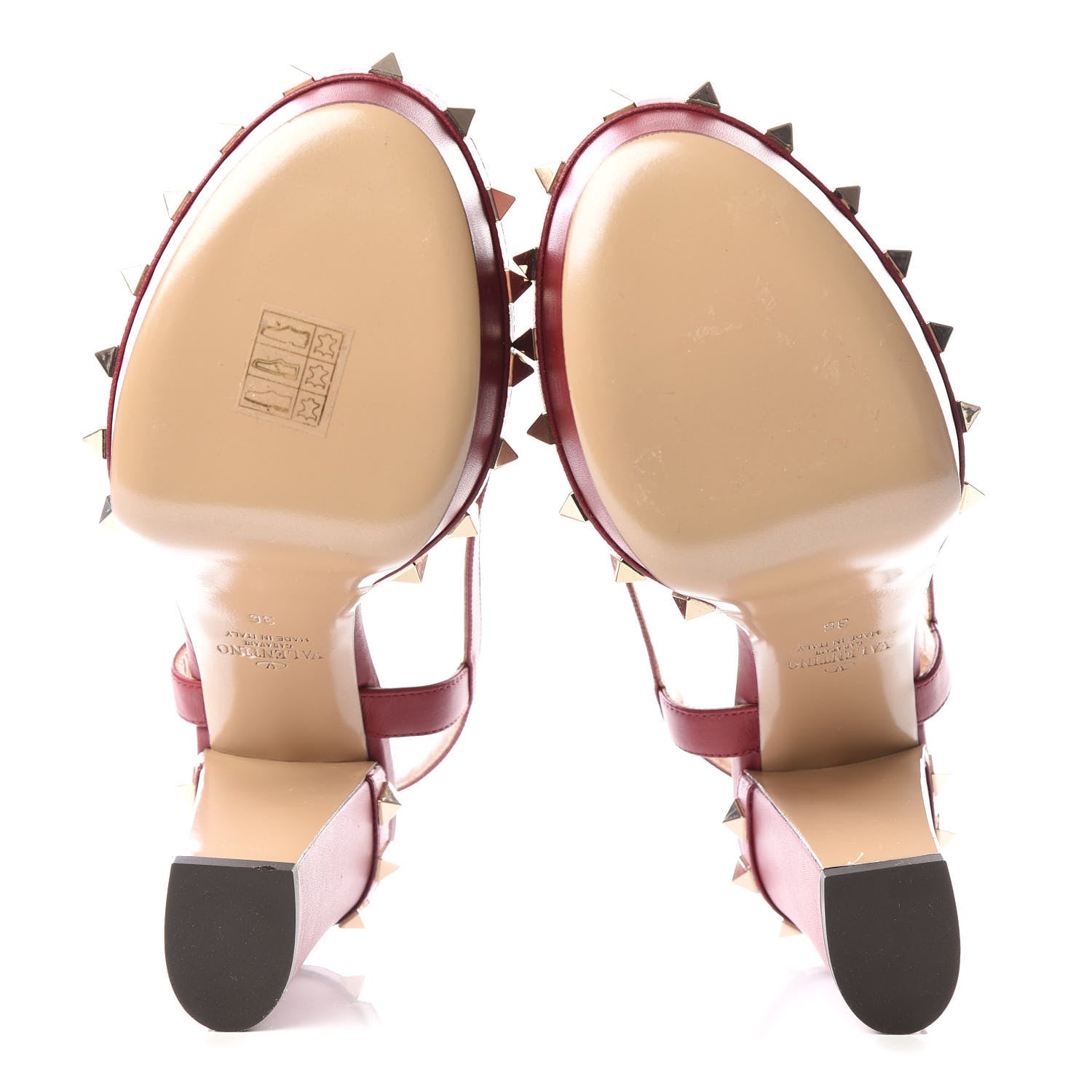Valentino Garavani Nappa Rockstud Slingback 75/105mm Platform Sandals 36 Rubino 5 of 7