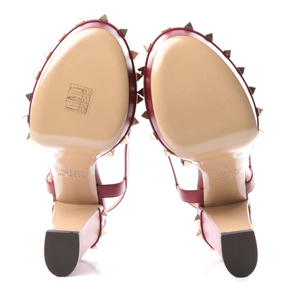 Valentino Garavani Nappa Rockstud Slingback 75/105mm Platform Sandals 36 Rubino 5 of 7