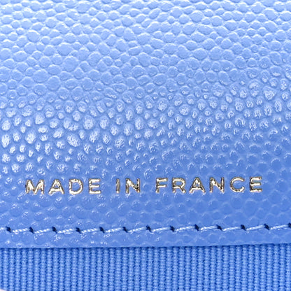 Chanel Caviar Quilted Flap Card Holder Wallet Blue 7 of 12