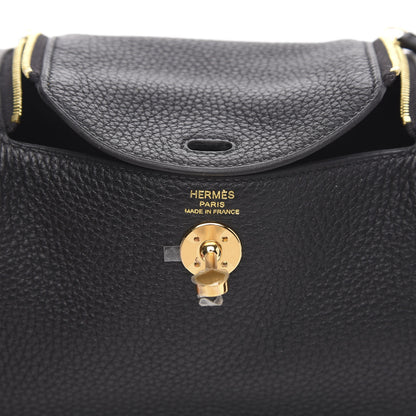 Hermes Taurillon Clemence Mini Lindy 20 Black 6 of 8