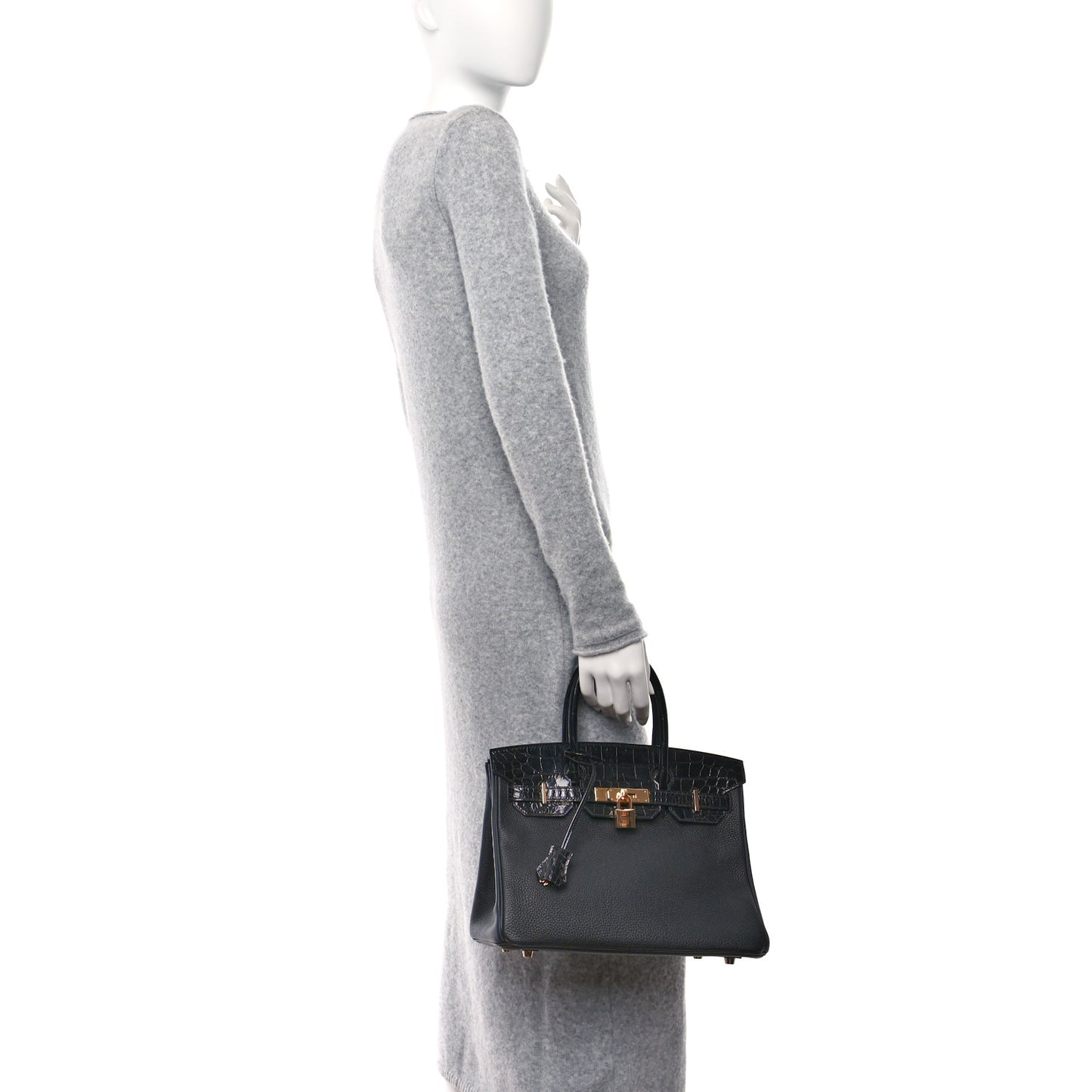 Togo Shiny Niloticus Crocodile Birkin Touch 30 Black