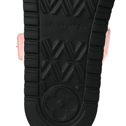 Louis Vuitton Lambskin Embossed Monogram Sunset Comfort Flat Sandals 38 Pink 8 of 11