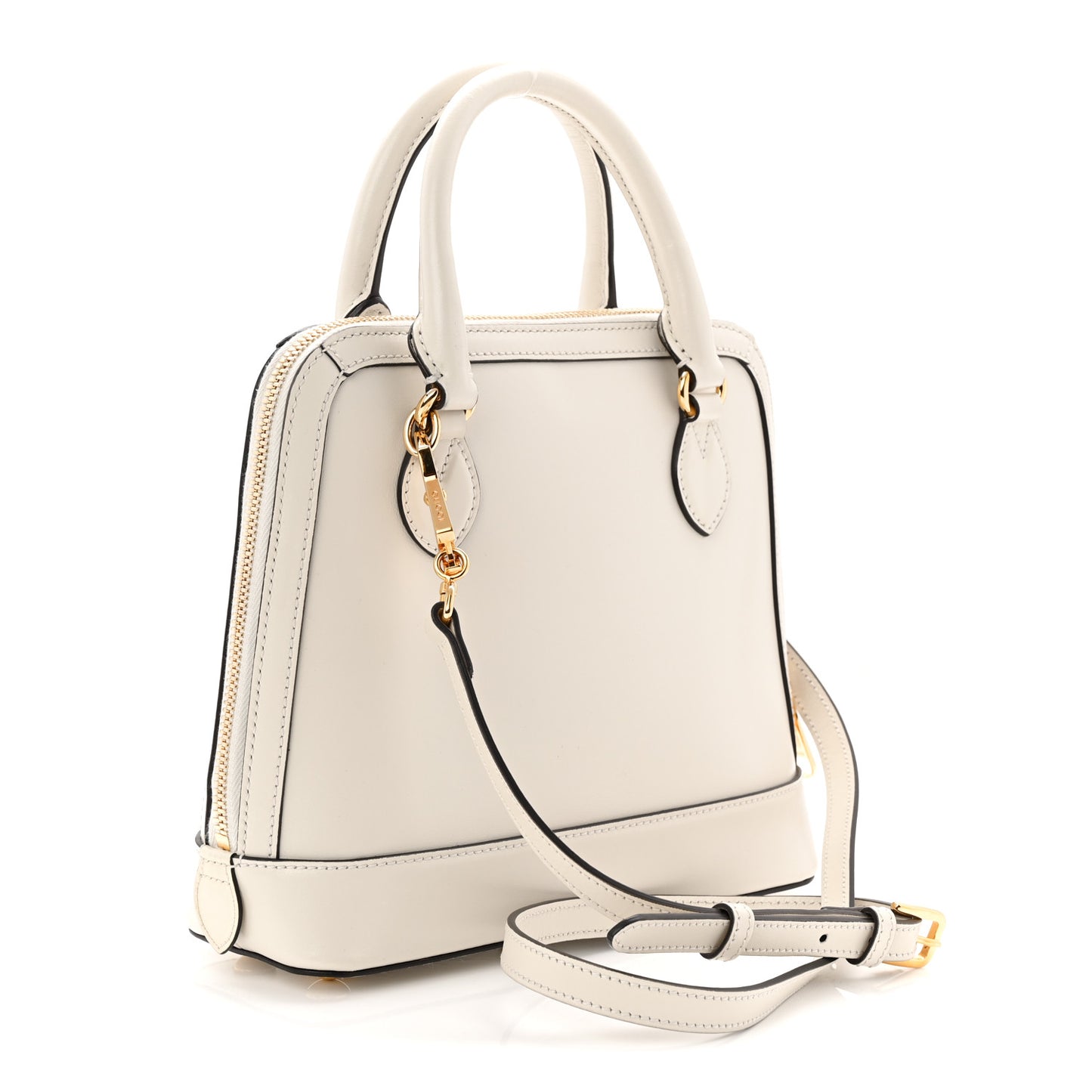 Boarded Plutone Calfskin Small Horsebit 1955 Top Handle Bag Mystic White
