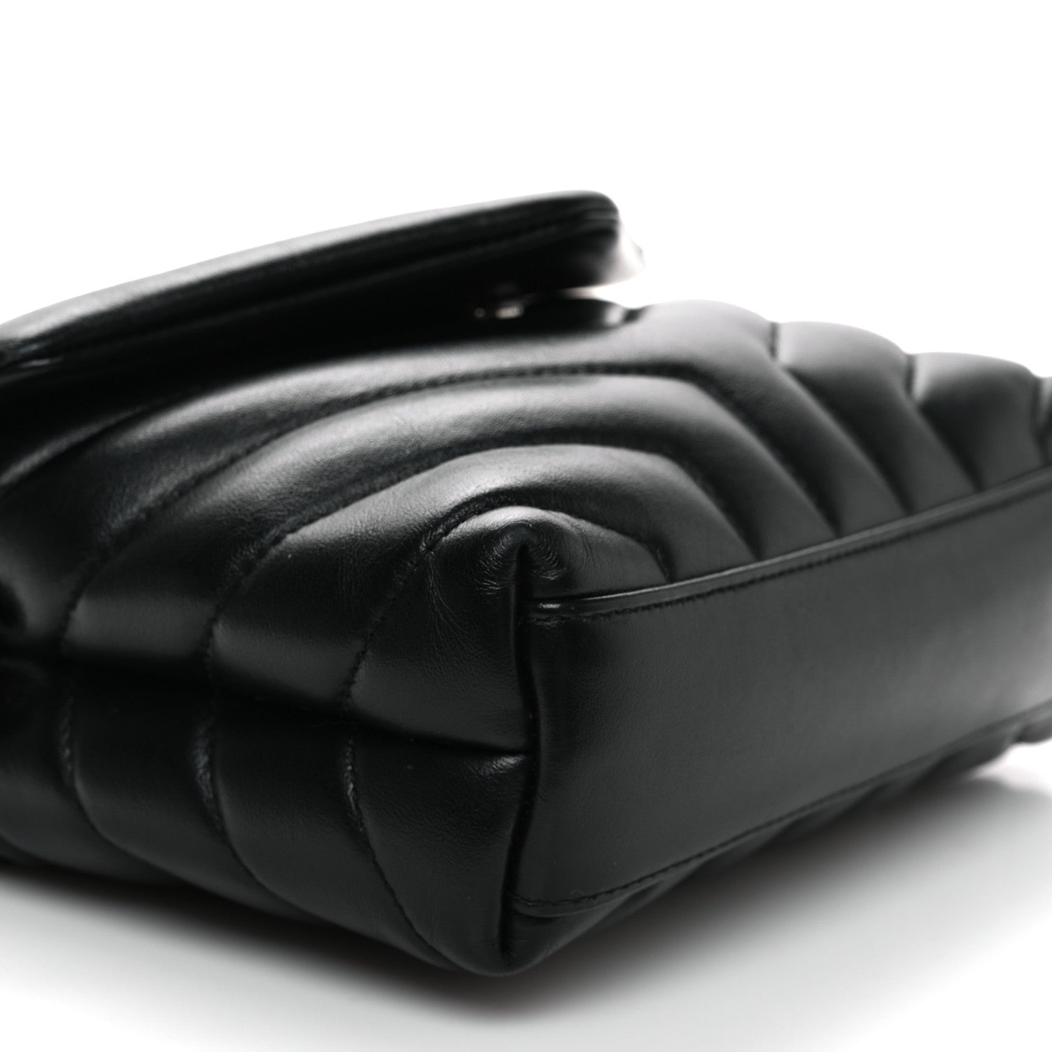 Saint Laurent Calfskin Y Quilted Monogram Monochrome Toy Loulou Crossbody Bag Black 9 of 11